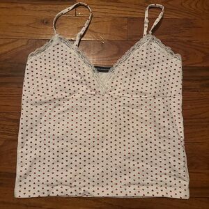 Brandy Melville White Camisole with Red Heart Print